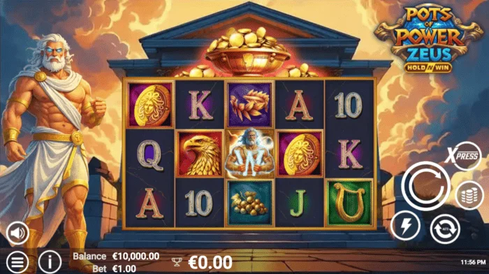 Pots of Power: Zeus - hovedskærm med hjul